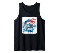How cool is this Flag surfing Shark Costume with USA Flag Tank Top