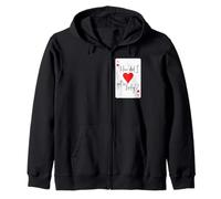 How Did I Get So Lucky Ace Card Hearts Valentine Anniversary Zip Hoodie