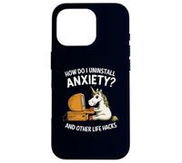 How Do I Uninstall Anxiety & Other Life Hacks Funny Unicorn Case for iPhone 16 Pro