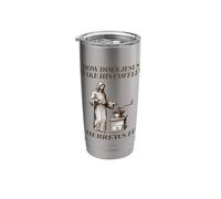 How Does Jesus Make Coffee? Hebrews It Religious Pun Stainless Steel Insulated Tumbler