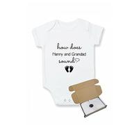 How does Nanny and Grandad Sound? Baby Announcement Vest Bodysuit (Pregnancy Reveal) - Gift Wrapped with Box