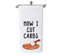 How I Cut Carbs Funny Pizza Kitchen Towel Pizza Lover Tea Dish Towel Pizzeria Kitchen Cook Chef Gift Funny Workout Sarcastic Fitness (HOW I CUT towel 2)