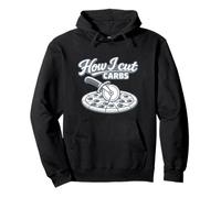 How I Cut Carbs Witty Funny Pizza Word Play Meme Y2K Ironic Pullover Hoodie