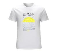 How I Met Your Mother Life Lessons T-Shirt Printed Graphic White Mens Top Tee S