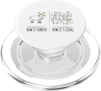 How It Started How It’s Going Funny Farmer Breeder Pet Goat PopSockets PopGrip for MagSafe