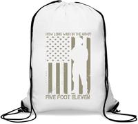 How long was I in the army .. Five foot eleven Gym Sack Casual Drawstring Bag White