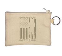How Long was I in the Army .. Five Foot Eleven Key Chain Coin Purse Beige