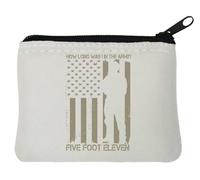 How Long was I in the Army .. Five Foot Eleven Neoprene Coin Purse Pouch 10x11cm White