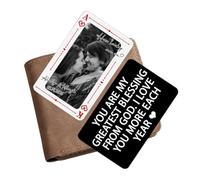 How Lucky Are We Customized Couple Photo Keepsake For Wedding Personalized Romantic Gift Playing-Card Style Wallet Card For Husband Wife Him Her Custom Couple Photo Metal Wallet Card To Woman Men