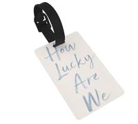 How Lucky are We Minimalistic Luggage Tags Name Id Label Suitcase Tags, Ideal for Travel Cruise Backpacks Bag