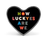 How Luckyes Are We Print Brooch Pins Heart Badge Collar Lapel Pins Dress Backpack Accessories