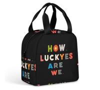 How Luckyes are We Print Lunch Bag Insulated Lunch Box Container