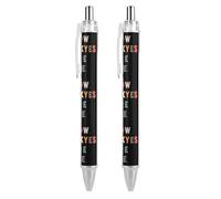 How Luckyes Are We Print Retractable Ballpoint Pen Black Ink Ball Point Pen Work Pens 2 PCS