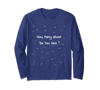 How Many Ghost Do You See ? Design Funny Comical Long Sleeve T-Shirt