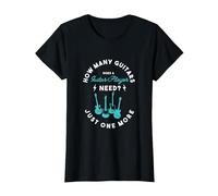 How Many Guitars Does a Guitar Player Need for a Guitar Fan T-Shirt, Women, Black, Large