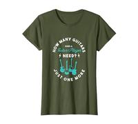 How Many Guitars Does a Guitar Player Need for a Guitar Fan T-Shirt, Women, Olive Green, 3X-Large