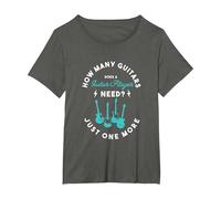 How Many Guitars Does a Guitar Player Need for a Guitar Fan T-Shirt, Women's Plus, Asphalt Grey, 6X