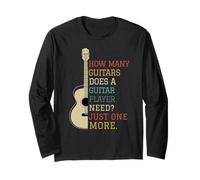How Many Guitars Does a Guitar Player Need Guitarist Retro Long Sleeve T-Shirt