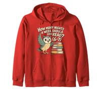 How Many Nights a Week Should You Read 6-7 Fun Reading Meme Zip Hoodie