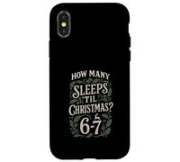 How Many Sleeps Til Christmas 67 Six Seven Pajamas Matching Case for iPhone X/XS