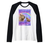 How Much Longer I Can Slay Capybara Raglan Baseball Tee