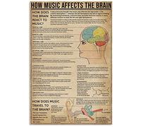 How Music Affects The Brain Retro Metal Tin Sign 8X12 Inches