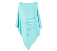 How Nice is that Womens Soft Feel Star Pattern Ribbed Knitted Poncho Aqua One Size (Fits UK 8-22)