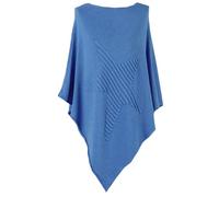 How Nice is that Womens Soft Feel Star Pattern Ribbed Knitted Poncho Denim One Size (Fits UK 8-22)