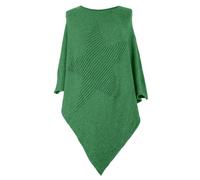 How Nice is that Womens Soft Feel Star Pattern Ribbed Knitted Poncho Jade One Size (Fits UK 8-22)
