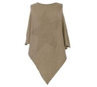 How Nice is that Womens Soft Feel Star Pattern Ribbed Knitted Poncho Mocha One Size (Fits UK 8-22)