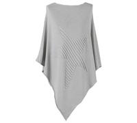 How Nice is that Womens Soft Feel Star Pattern Ribbed Knitted Poncho Silver Grey One Size (Fits UK 8-22)