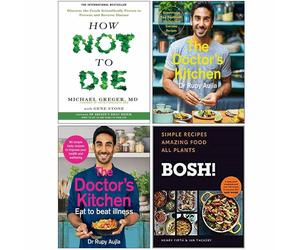 How Not To Die, Doctor’s Kitchen, Eat to Beat, Bosh 4 Books Collection Set NEW