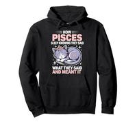 How Pisces Sleep Kitten Zodiac Sign Birthday Cat Pisces Pullover Hoodie