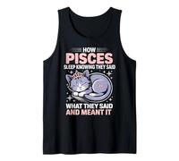 How Pisces Sleep Kitten Zodiac Sign Birthday Cat Pisces Tank Top