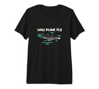 How Plane Fly Aerospace Engineer Pilot Airplane Flying Premium T-Shirt