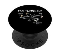 How Planes Fly Airplane Flight Aviation Pilot Diagram PopSockets Adhesive PopGrip