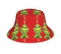 (How The Grinch Stole Christmas_1938) Bucket Hat Reversible Reflective for Men Women - UV50+ Sun Protection Double-Sided Fishing Hat with 360 Safety Strips Summer Outdoor