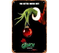 How the Grinch Stole Christmas Movie Poster Vintage Tin Sign Retro Metal Sign for Cafe Bar Garage Home Wall Art Decor Christmas Gift 12 X 8 inch