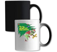 How the unhappy cat took away Christmas funny art Color Changing Mug White