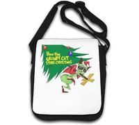 How The Unhappy cat Took Away Christmas Funny Art Shoulder Bag White