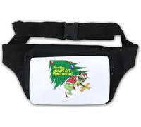 How The Unhappy cat Took Away Christmas Funny Art Waist Bag Fanny Pack White