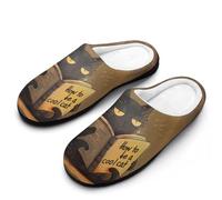 How to Be A Cool Cat Breathable Slippers Women Slip On Winter Warm House Slippers Shoes Bedroom 11-12（42-43）