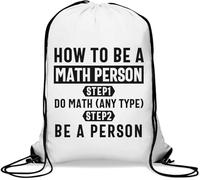 How To Be A Math Person Gym Sack Casual Drawstring Bag White