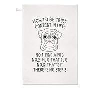 How to Be Truly Content in Life Pug Tea Towel Dish Cloth