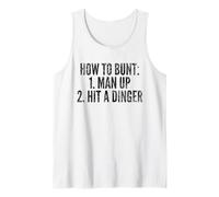 How to Bunt, Hit a Dinger Funny Baseball Player Home Run Fun Tank Top