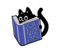 How To Buy New Books & Pretend It Was An Accident Black Cat Pin Brooch, Sarcastic Bookworm Enamel Pin, Gift For Book Reading Lover Reader Cat Mom, Bibliophile Lapel Badge, Bookish Humor Accessories