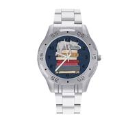How to Chill Li.ke A Cat Men's Watches Stainless Steel Watch Strap Analog Quartz Watch Business Wristwatches