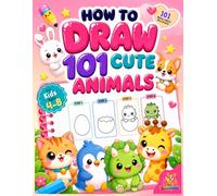 How to Draw 101 Cute Animals for Kids: Easy Step-by-Step Drawing Book with Pets, Wild Animals, Dinosaurs and Bonus Magical Creatures for Ages 4-8
