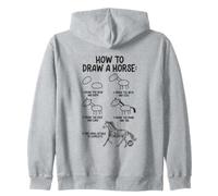 How To Draw A Horse Zip Hoodie