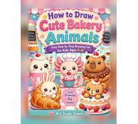 How to Draw Cute Bakery Animals: 36 Easy Step-by-Step Drawing Lessons with Axolotls, Capybaras, Kittens, Treats and Cozy Café Fun for Kids Ages 4-8
